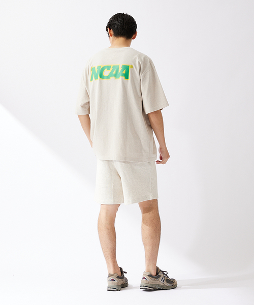 NCAA(エヌシーエーエー)の「【NCAA×JOURNAL STANDARD】別注 ロゴ刺繍スウェットショーツ(スウェットパンツ・メンズ・ネイビー/グリーン/アイボリー・MEDIUM/LARGE)」の6枚目の写真