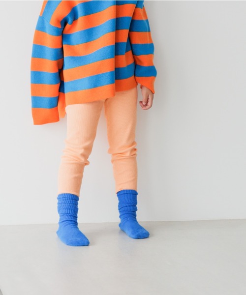 LOWRYS FARM（ローリーズファーム）の「カラーリブレギンス　123026（レギンス/スパッツ・キッズ・ネイビー/グレー/ピンク/オレンジ/ブルー/イエロー/オレンジ系その他/ブルー系その他/グリーン/ピンク系その他/パープル/オレンジ系その他2/チャコールグレー/アイボリー/パープル系その他/カーキ/オレンジ系その他3/パープル系その他2/ピンク系その他2/パープル系その他3/グリーン系その他・100cm/110cm/120cm/130cm）」の19枚目の写真