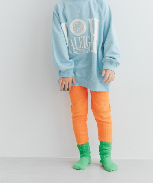 LOWRYS FARM（ローリーズファーム）の「カラーリブレギンス　123026（レギンス/スパッツ・キッズ・ネイビー/グレー/ピンク/オレンジ/ブルー/イエロー/オレンジ系その他/ブルー系その他/グリーン/ピンク系その他/パープル/オレンジ系その他2/チャコールグレー/アイボリー/パープル系その他/カーキ/オレンジ系その他3/パープル系その他2/ピンク系その他2/パープル系その他3/グリーン系その他・100cm/110cm/120cm/130cm）」の18枚目の写真