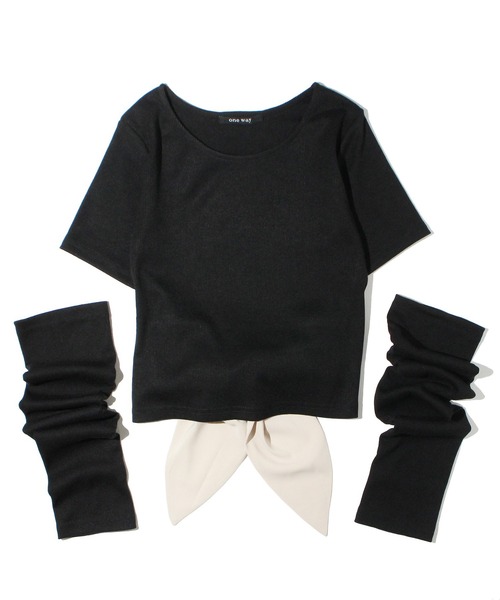 one way（ワンウェイ）の「アームウォーマーBACKリボントップス（Tシャツ/カットソー・レディース・ホワイト/ライトグレー/ブラック・FREE）」の22枚目の写真