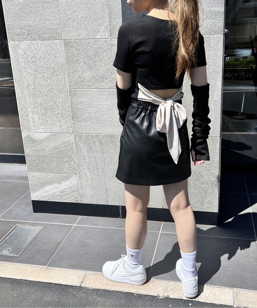 one way（ワンウェイ）の「アームウォーマーBACKリボントップス（Tシャツ/カットソー・レディース・ホワイト/ライトグレー/ブラック・FREE）」の13枚目の写真