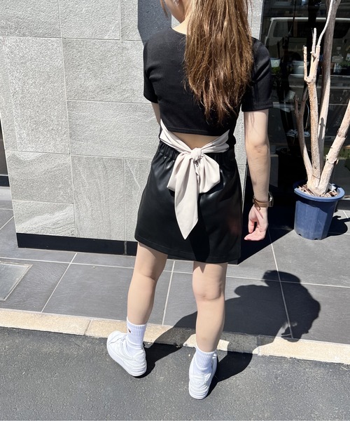 one way（ワンウェイ）の「アームウォーマーBACKリボントップス（Tシャツ/カットソー・レディース・ホワイト/ライトグレー/ブラック・FREE）」の20枚目の写真