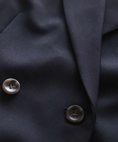 un dix cors（アンディコール）の「着回し万能アイテム　２WAYダブルブレストジャケット（テーラードジャケット・レディース・ブラック/ブラウン/ベージュ・FREE）」の16枚目の写真