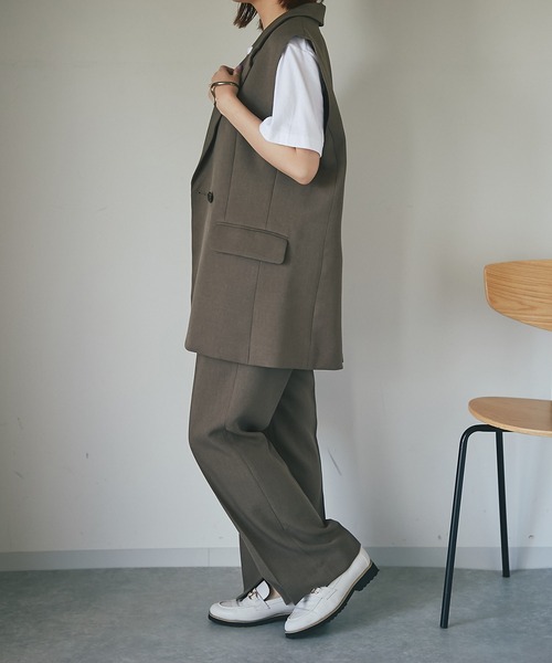 un dix cors（アンディコール）の「着回し万能アイテム　２WAYダブルブレストジャケット（テーラードジャケット・レディース・ブラック/ブラウン/ベージュ・FREE）」の22枚目の写真