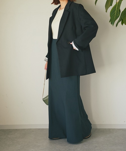 un dix cors（アンディコール）の「着回し万能アイテム　２WAYダブルブレストジャケット（テーラードジャケット・レディース・ブラック/ブラウン/ベージュ・FREE）」の5枚目の写真