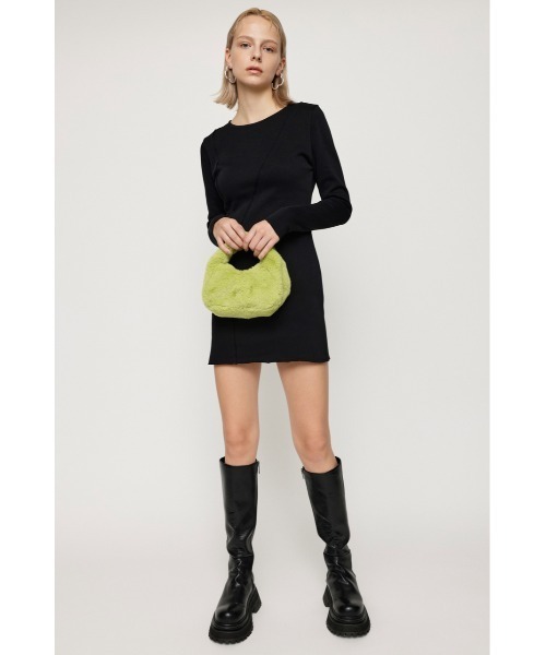 SLY（スライ）の「SEAM DESIGN MINI OP シームデザイン ミニワンピ―ス（ワンピース・レディース・ブラック/グレー/イエロー系その他・1/2）」の5枚目の写真