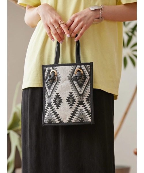 AMERICAN HOLIC（アメリカンホリック）の「パターンジャガード2WAYバック（ショルダーバッグ・レディース・グレー系その他2/ブラック・FREE）」の10枚目の写真