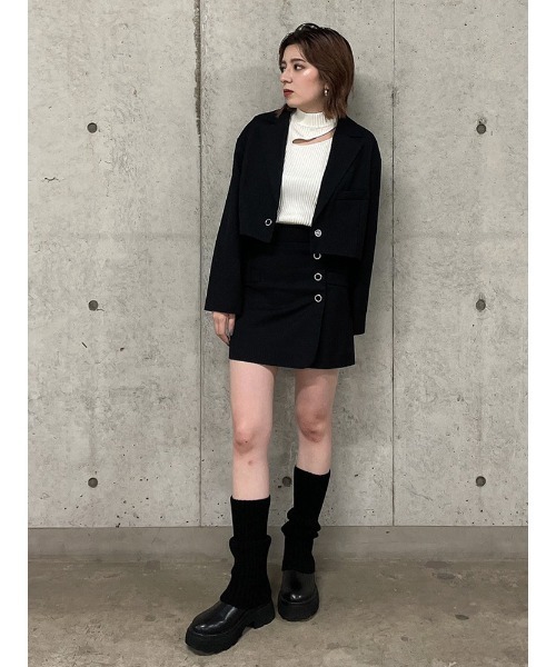 ENVYM(アンビー)の「クロップドシングルJK(テーラードジャケット・レディース・ブラック/ベージュ/チェック・FREE)」の8枚目の写真