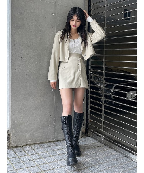 ENVYM(アンビー)の「クロップドシングルJK(テーラードジャケット・レディース・ブラック/ベージュ/チェック・FREE)」の15枚目の写真