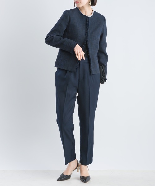 PICCIN（ピッチン）の「【HAND WASH】ワンタックテーパードパンツ（スラックス・レディース・ネイビー/グレイッシュベージュ・M/L）」の13枚目の写真