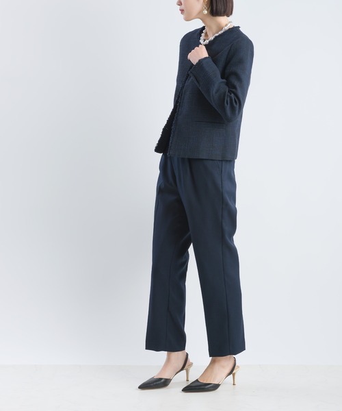 PICCIN（ピッチン）の「【HAND WASH】ワンタックテーパードパンツ（スラックス・レディース・ネイビー/グレイッシュベージュ・M/L）」の14枚目の写真