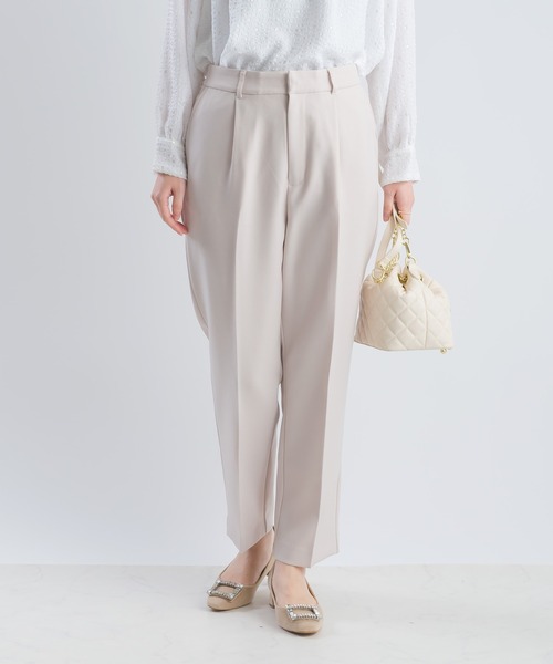 PICCIN（ピッチン）の「【HAND WASH】ワンタックテーパードパンツ（スラックス・レディース・ネイビー/グレイッシュベージュ・M/L）」の3枚目の写真