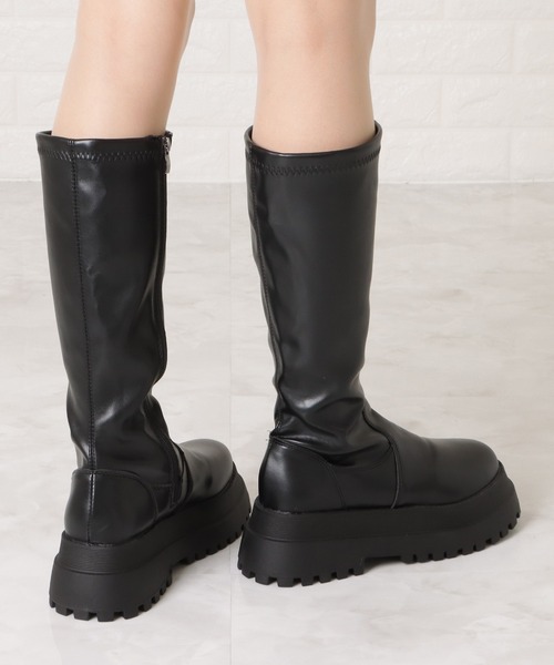 Lace Ladies(レースレディース)の「丈が選べる 2タイプ 厚底ストレッチブーツ(ブーツ・レディース・ブラック系1/ブラック系2・22.5/23/23.5/24/24.5/25)」の22枚目の写真