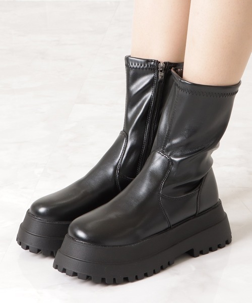 Lace Ladies(レースレディース)の「丈が選べる 2タイプ 厚底ストレッチブーツ(ブーツ・レディース・ブラック系1/ブラック系2・22.5/23/23.5/24/24.5/25)」の11枚目の写真