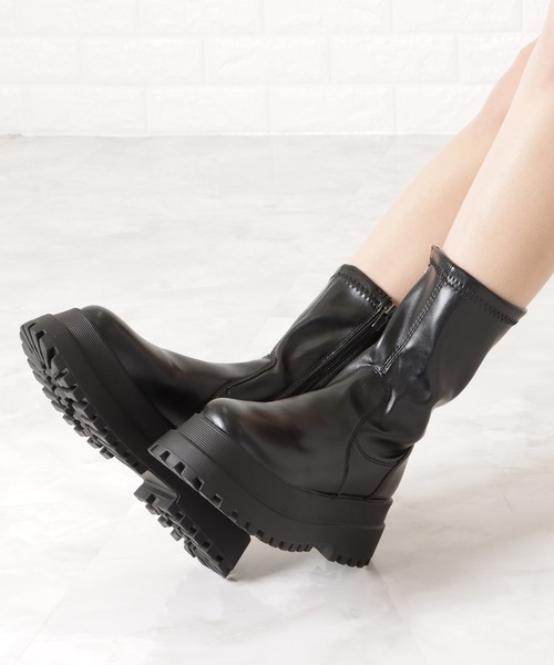 Lace Ladies(レースレディース)の「丈が選べる 2タイプ 厚底ストレッチブーツ(ブーツ・レディース・ブラック系1/ブラック系2・22.5/23/23.5/24/24.5/25)」の10枚目の写真