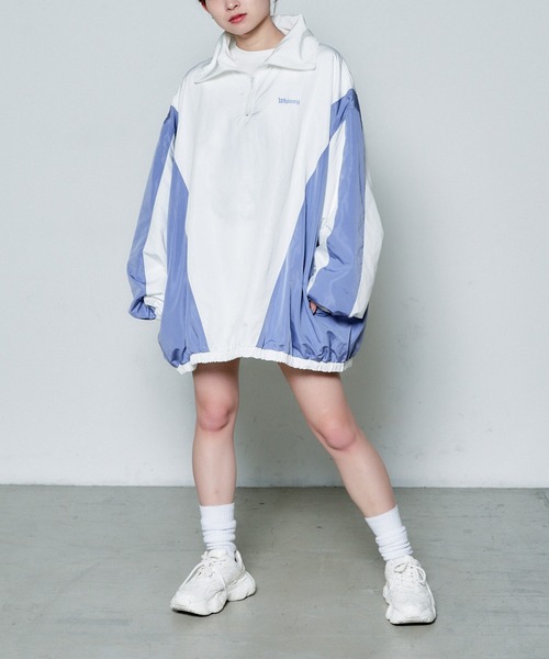 Whinny（ホワイニー）の「Whinny/スターリーペンギン（ブルゾン・レディース・ホワイト/サックスブルー/パープル/グレー/ブラック・FREE）」の6枚目の写真