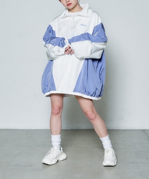 Whinny（ホワイニー）の「Whinny/スターリーペンギン（ブルゾン・レディース・ホワイト/サックスブルー/パープル/グレー/ブラック・FREE）」の7枚目の写真