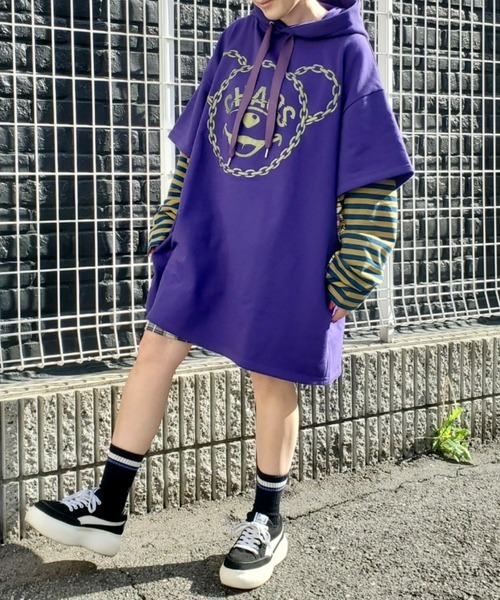 Candy Stripper（キャンディストリッパー）の「CHAOS BEAR LAYERED ワンピース（ワンピース・レディース・パープル/ブラック/ターコイズブルー・2）」の3枚目の写真