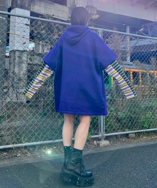 Candy Stripper（キャンディストリッパー）の「CHAOS BEAR LAYERED ワンピース（ワンピース・レディース・パープル/ブラック/ターコイズブルー・2）」の10枚目の写真