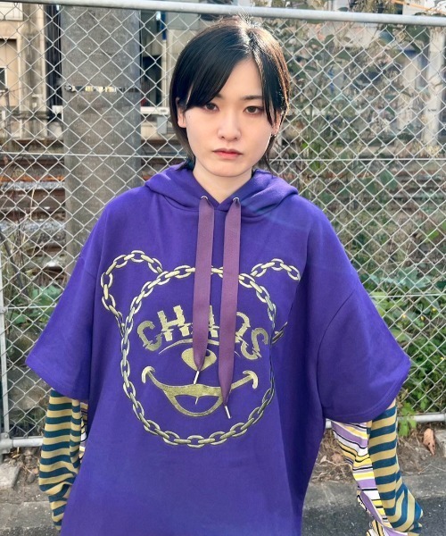 Candy Stripper（キャンディストリッパー）の「CHAOS BEAR LAYERED ワンピース（ワンピース・レディース・パープル/ブラック/ターコイズブルー・2）」の12枚目の写真