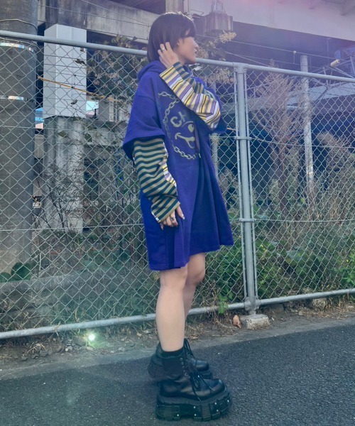 Candy Stripper（キャンディストリッパー）の「CHAOS BEAR LAYERED ワンピース（ワンピース・レディース・パープル/ブラック/ターコイズブルー・2）」の11枚目の写真