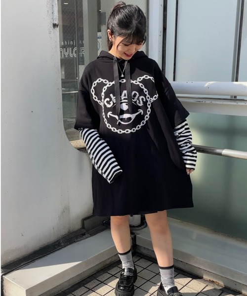 Candy Stripper（キャンディストリッパー）の「CHAOS BEAR LAYERED ワンピース（ワンピース・レディース・パープル/ブラック/ターコイズブルー・2）」の4枚目の写真