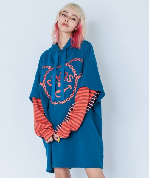 Candy Stripper（キャンディストリッパー）の「CHAOS BEAR LAYERED ワンピース（ワンピース・レディース・パープル/ブラック/ターコイズブルー・2）」の18枚目の写真