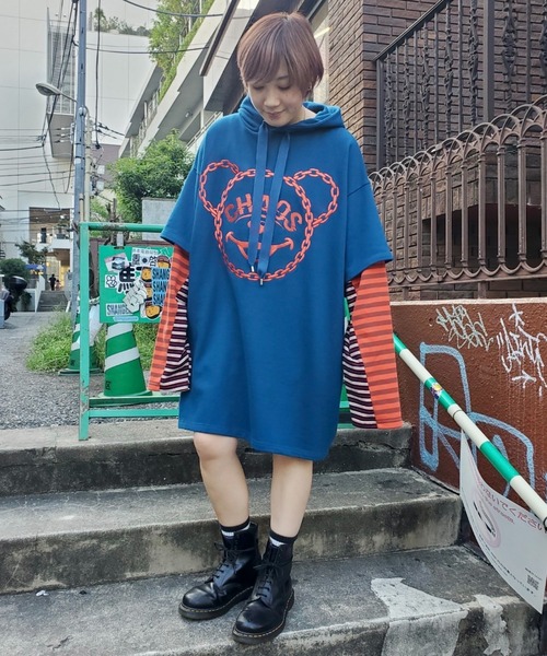 Candy Stripper（キャンディストリッパー）の「CHAOS BEAR LAYERED ワンピース（ワンピース・レディース・パープル/ブラック/ターコイズブルー・2）」の21枚目の写真