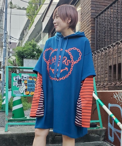 Candy Stripper（キャンディストリッパー）の「CHAOS BEAR LAYERED ワンピース（ワンピース・レディース・パープル/ブラック/ターコイズブルー・2）」の20枚目の写真