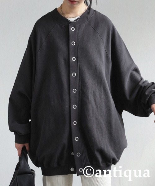 antiqua（アンティカ）の「2WAYコクーン裏毛カーディガン（カーディガン/ボレロ・レディース・ブラック/オレンジ/ブルー/ダークグレー・FREE）」の13枚目の写真