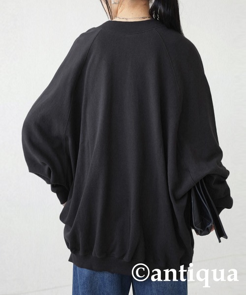 antiqua（アンティカ）の「2WAYコクーン裏毛カーディガン（カーディガン/ボレロ・レディース・ブラック/オレンジ/ブルー/ダークグレー・FREE）」の18枚目の写真