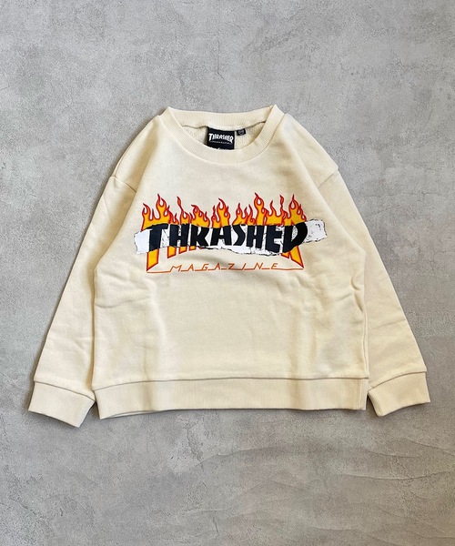 THRASHER(スラッシャー)の「【THRASHER】プリントスウェット(100~160cm)(スウェット・キッズ・チャコール/オレンジ/オフホワイト・100/110/120/130/140/150/160)」の1枚目の写真