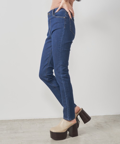 OLUPIC(オルピック)の「OLUPIC/【WEB限定】ハイウエストスキニーパンツ(デニムパンツ・レディース・ダークインディゴブルー/インディゴブルー・SMALL/X-LARGE/LARGE/MEDIUM)」の4枚目の写真