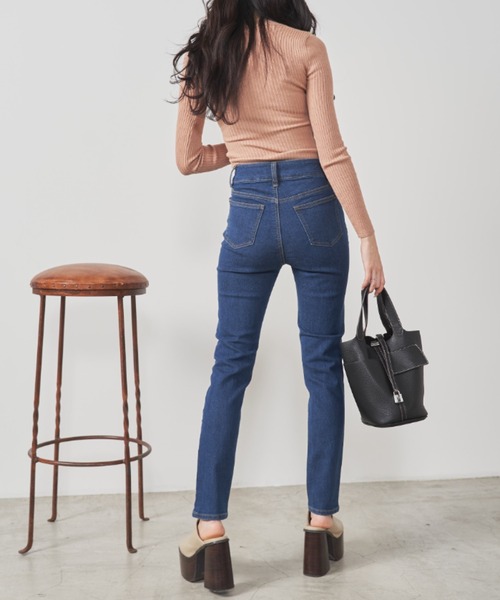 OLUPIC(オルピック)の「OLUPIC/【WEB限定】ハイウエストスキニーパンツ(デニムパンツ・レディース・ダークインディゴブルー/インディゴブルー・SMALL/X-LARGE/LARGE/MEDIUM)」の9枚目の写真