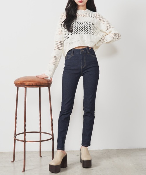 OLUPIC(オルピック)の「OLUPIC/【WEB限定】ハイウエストスキニーパンツ(デニムパンツ・レディース・ダークインディゴブルー/インディゴブルー・SMALL/X-LARGE/LARGE/MEDIUM)」の12枚目の写真
