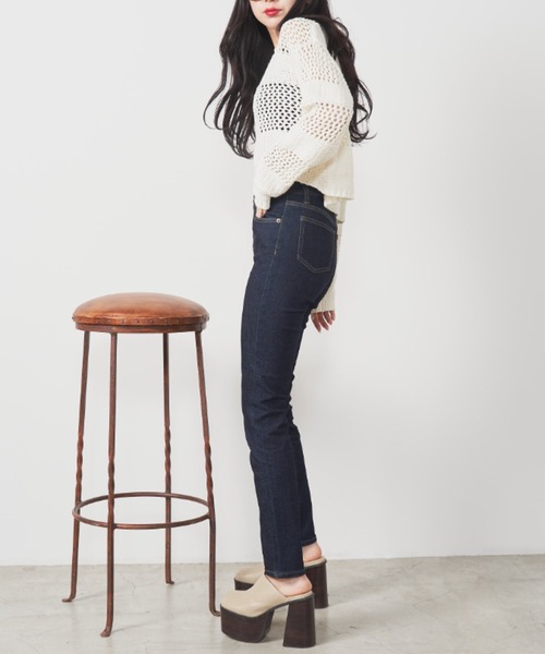 OLUPIC(オルピック)の「OLUPIC/【WEB限定】ハイウエストスキニーパンツ(デニムパンツ・レディース・ダークインディゴブルー/インディゴブルー・SMALL/X-LARGE/LARGE/MEDIUM)」の13枚目の写真