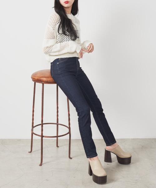 OLUPIC(オルピック)の「OLUPIC/【WEB限定】ハイウエストスキニーパンツ(デニムパンツ・レディース・ダークインディゴブルー/インディゴブルー・SMALL/X-LARGE/LARGE/MEDIUM)」の16枚目の写真