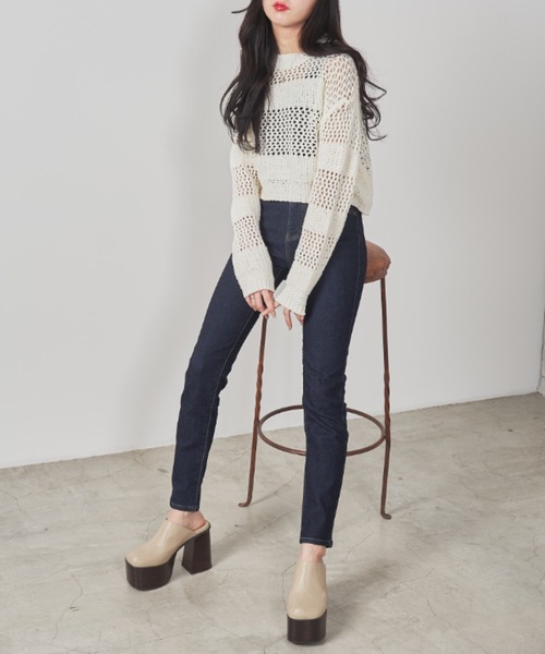 OLUPIC(オルピック)の「OLUPIC/【WEB限定】ハイウエストスキニーパンツ(デニムパンツ・レディース・ダークインディゴブルー/インディゴブルー・SMALL/X-LARGE/LARGE/MEDIUM)」の17枚目の写真