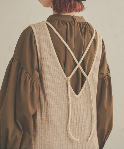 Ambre Neige（アンブルネージュ）の「メランジテレコノースリ－ブワンピース／【WEB/EC限定商品】（ワンピース・レディース・ライトブラウン/ベージュ・FREE）」の11枚目の写真