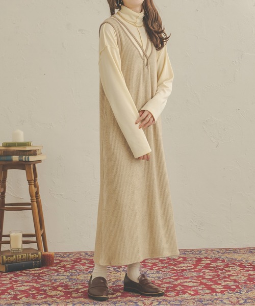 Ambre Neige（アンブルネージュ）の「メランジテレコノースリ－ブワンピース／【WEB/EC限定商品】（ワンピース・レディース・ライトブラウン/ベージュ・FREE）」の9枚目の写真