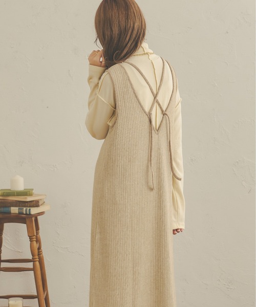 Ambre Neige（アンブルネージュ）の「メランジテレコノースリ－ブワンピース／【WEB/EC限定商品】（ワンピース・レディース・ライトブラウン/ベージュ・FREE）」の4枚目の写真