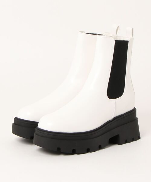 Mafmof(マフモフ)の「Mafmof(マフモフ)厚底トラックソールサイドゴアブーツ(ブーツ・レディース・ブラック/ブラック系その他/ダークブラウン/ホワイト・S/M/L/LL)」の18枚目の写真