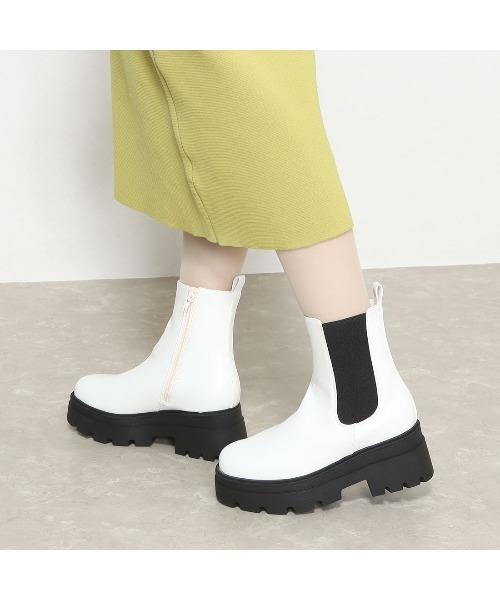 Mafmof(マフモフ)の「Mafmof(マフモフ)厚底トラックソールサイドゴアブーツ(ブーツ・レディース・ブラック/ブラック系その他/ダークブラウン/ホワイト・S/M/L/LL)」の5枚目の写真