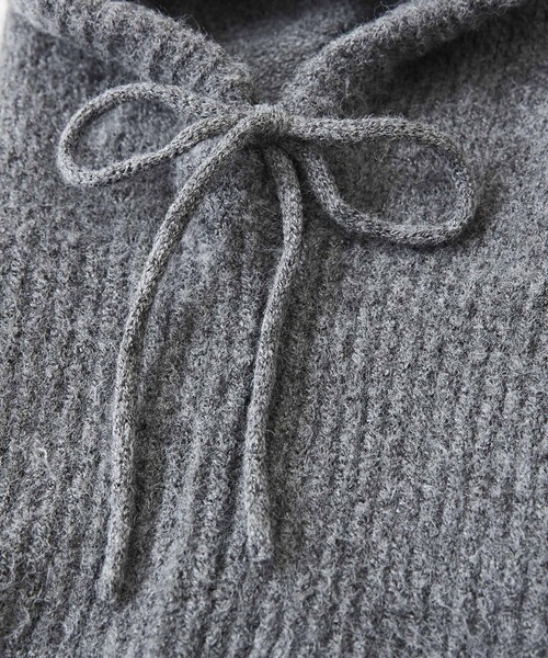 CUBE SUGAR（キューブシュガー）の「無地ニットフードバラクラバ（ネックウォーマー/スヌード・レディース・ラベンダー/トップグレー/ブラック/モカ・M）」の18枚目の写真
