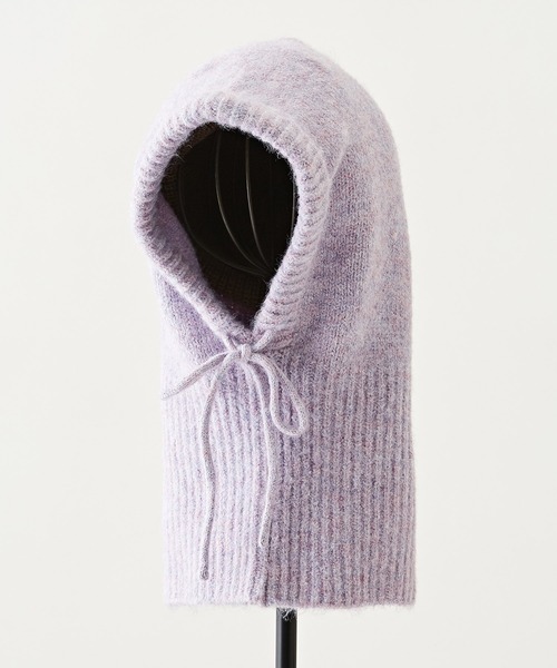 CUBE SUGAR（キューブシュガー）の「無地ニットフードバラクラバ（ネックウォーマー/スヌード・レディース・ラベンダー/トップグレー/ブラック/モカ・M）」の12枚目の写真