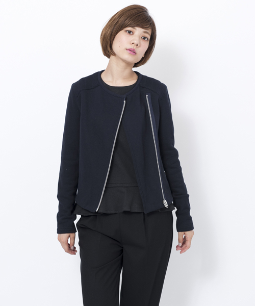 MILKFED.（ミルクフェド）の「SWEAT NO COLLAR RIDERS（パーカー・レディース・ブラック/ネイビー・MEDIUM/SMALL）」の2枚目の写真