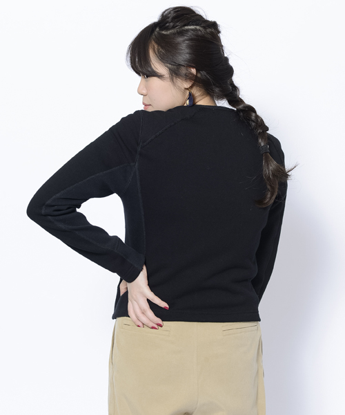 MILKFED.（ミルクフェド）の「SWEAT NO COLLAR RIDERS（パーカー・レディース・ブラック/ネイビー・MEDIUM/SMALL）」の5枚目の写真