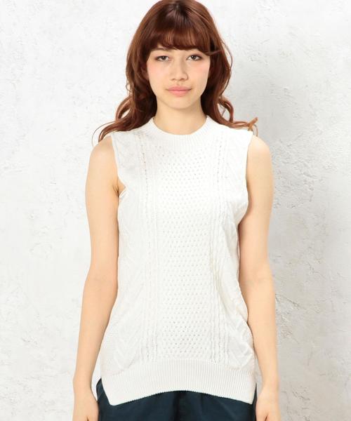 green label relaxing（グリーンレーベルリラクシング）の「GC C/LI CABLE NS プルオーバー ニット◆（ニット/セーター・レディース・オフホワイト/ベージュ・フリー）」の4枚目の写真