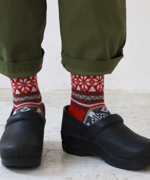 rasox(ラソックス)の「rasox(ラソックス)/ スノージャガード・クルー(ソックス/靴下・レディース・チャコール/レッド/ベージュ/グレー・SMALL/MEDIUM/LARGE)」の4枚目の写真