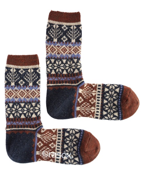 rasox(ラソックス)の「rasox(ラソックス)/ スノージャガード・クルー(ソックス/靴下・レディース・チャコール/レッド/ベージュ/グレー・SMALL/MEDIUM/LARGE)」の2枚目の写真